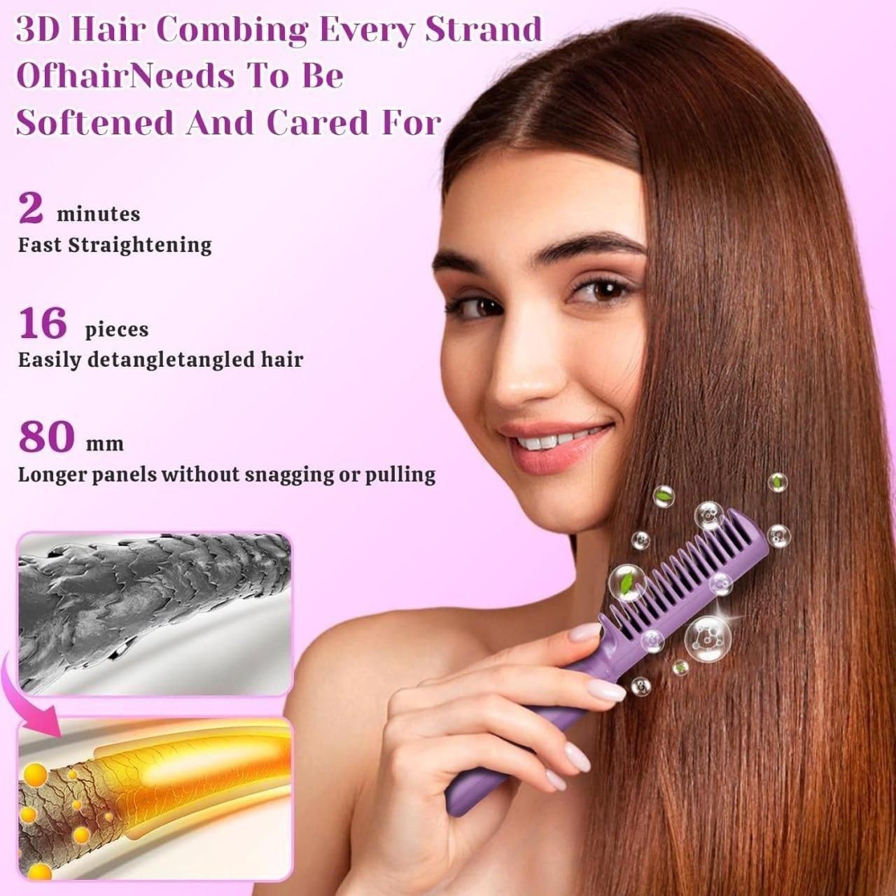 Meneflix Portable Mini Hair Straightener Cordless Rechargeable Mini Adjustable Hair Straightener Hot Comb - Nithin's Garage