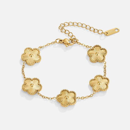 Golden Clover Flower Bracelet - Nithin's Garage