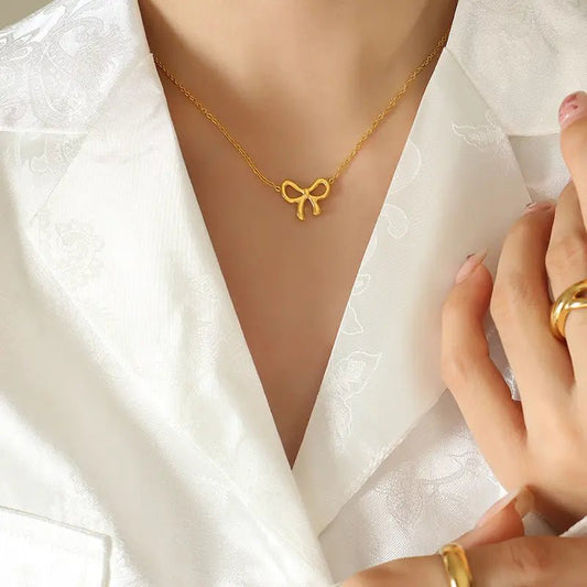 Elegant Bow Pendant Necklace - Nithin's Garage