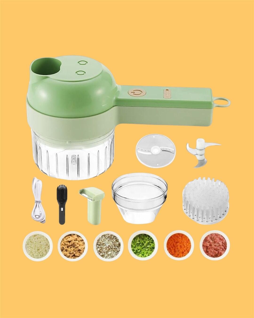 4 in 1 Portable Electric Vegetable Cutter Set - Nithin's Garage