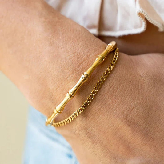 Bamboo Cuff Bangle Bracelet - Nithin's Garage