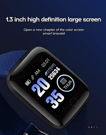 ID116 Plus Smart Bracelet Fitness Tracker Color Screen Smartwatch Heart Rate Blood Pressure Pedometer Sleep Monitor - Nithin's Garage