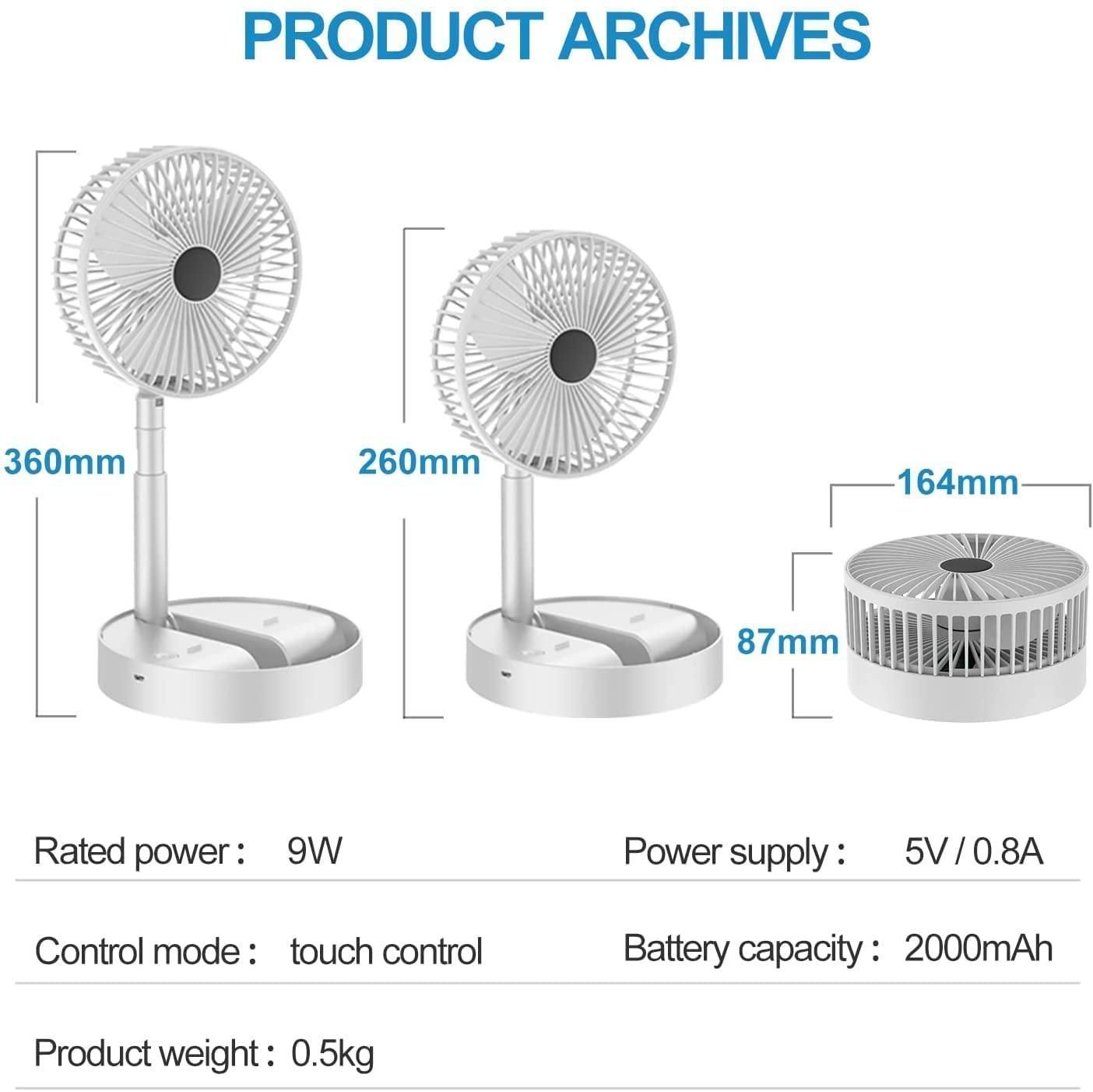 Powerful Rechargeable High Speed Table Desk Fan - Nithin's Garage