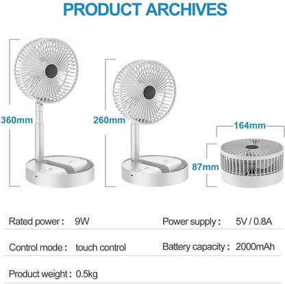 Powerful Rechargeable High Speed Table Desk Fan - Nithin's Garage