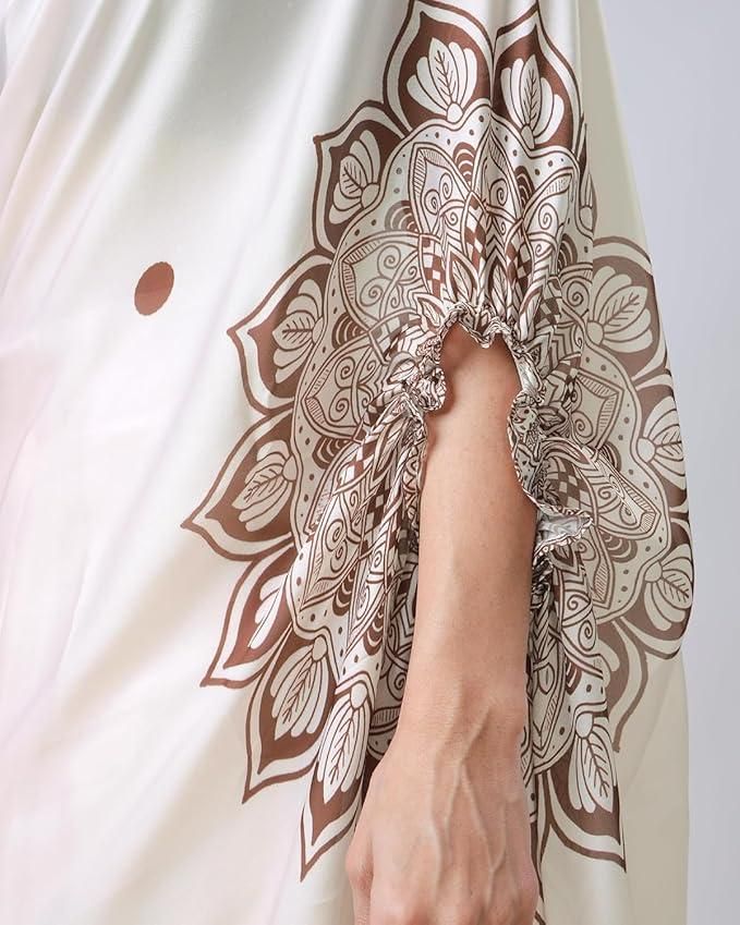 Satin Silk Printed Kaftan Saree With Unstitched Blouse - Nithin's Garage