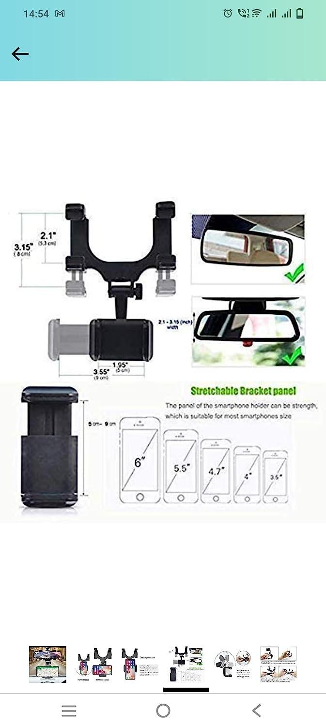 Rearview Mirror Phone Holder for Car - Nithin's Garage