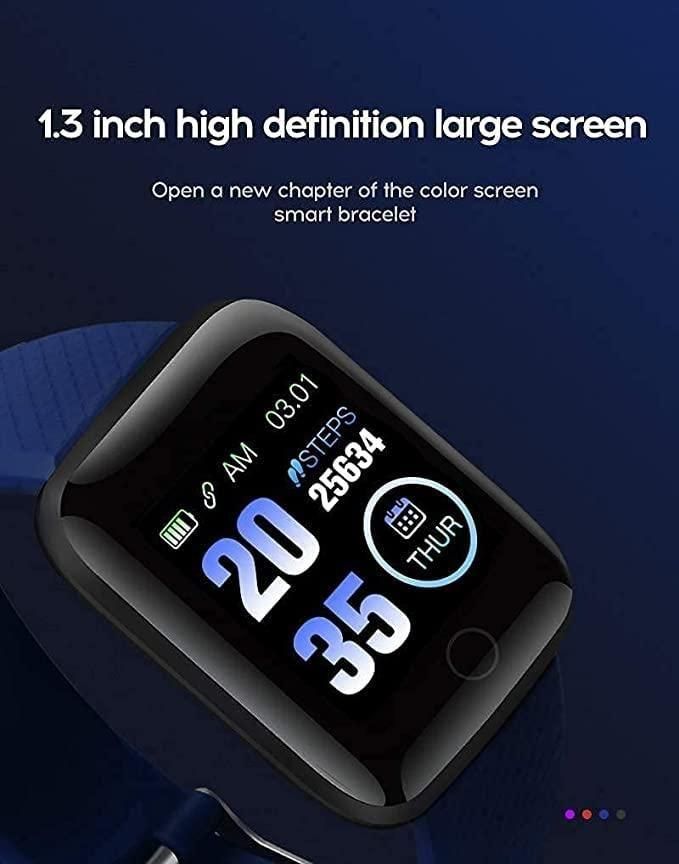 ID116 Plus Smart Bracelet Fitness Tracker Color Screen Smartwatch Heart Rate Blood Pressure Pedometer Sleep Monitor - Nithin's Garage
