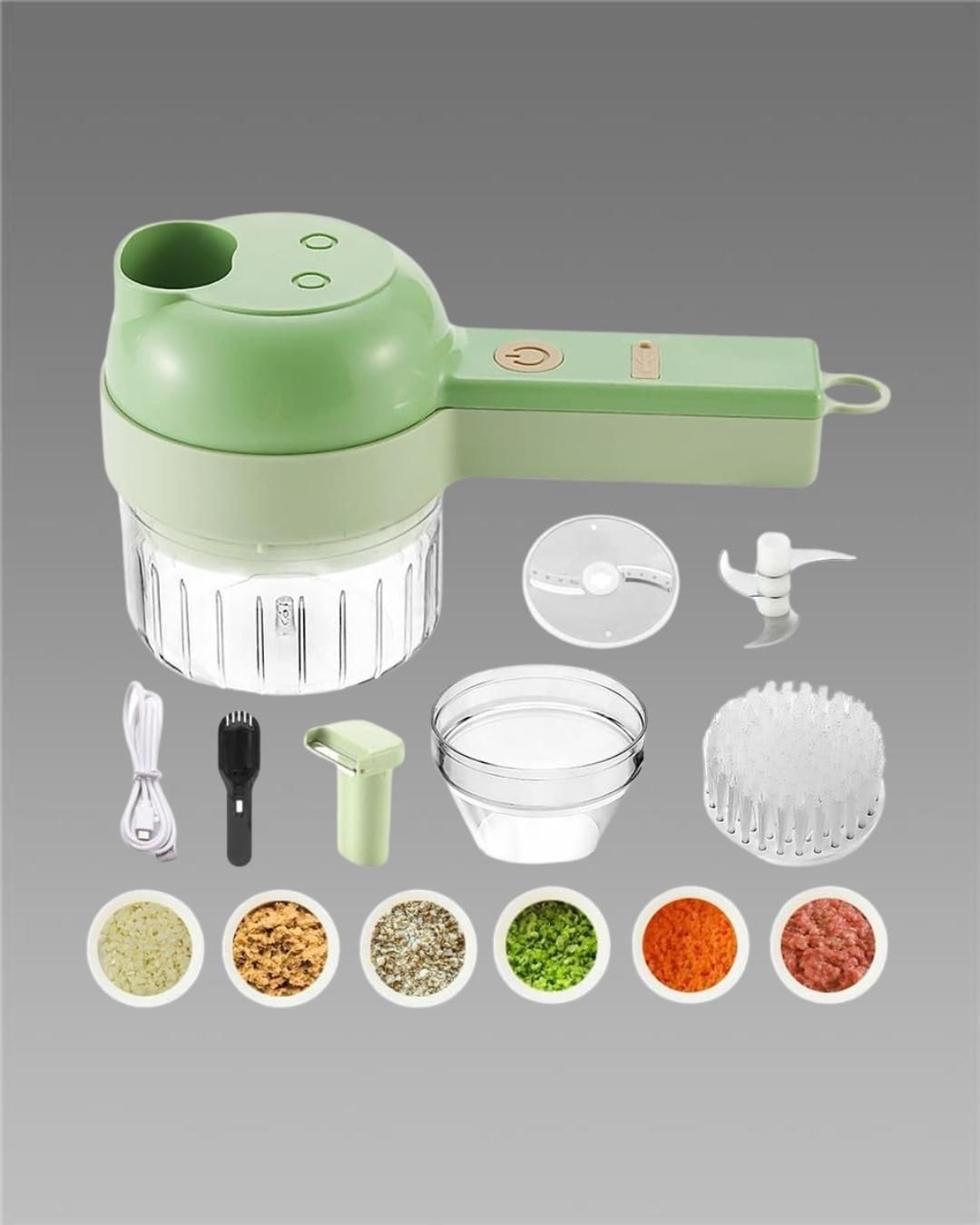 4 in 1 Portable Electric Vegetable Cutter Set - Nithin's Garage